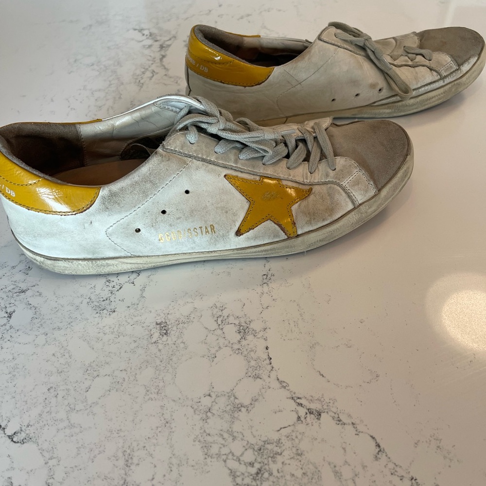 Golden Goose Superstar White/Curry Mens 11 - Picture 4 of 7